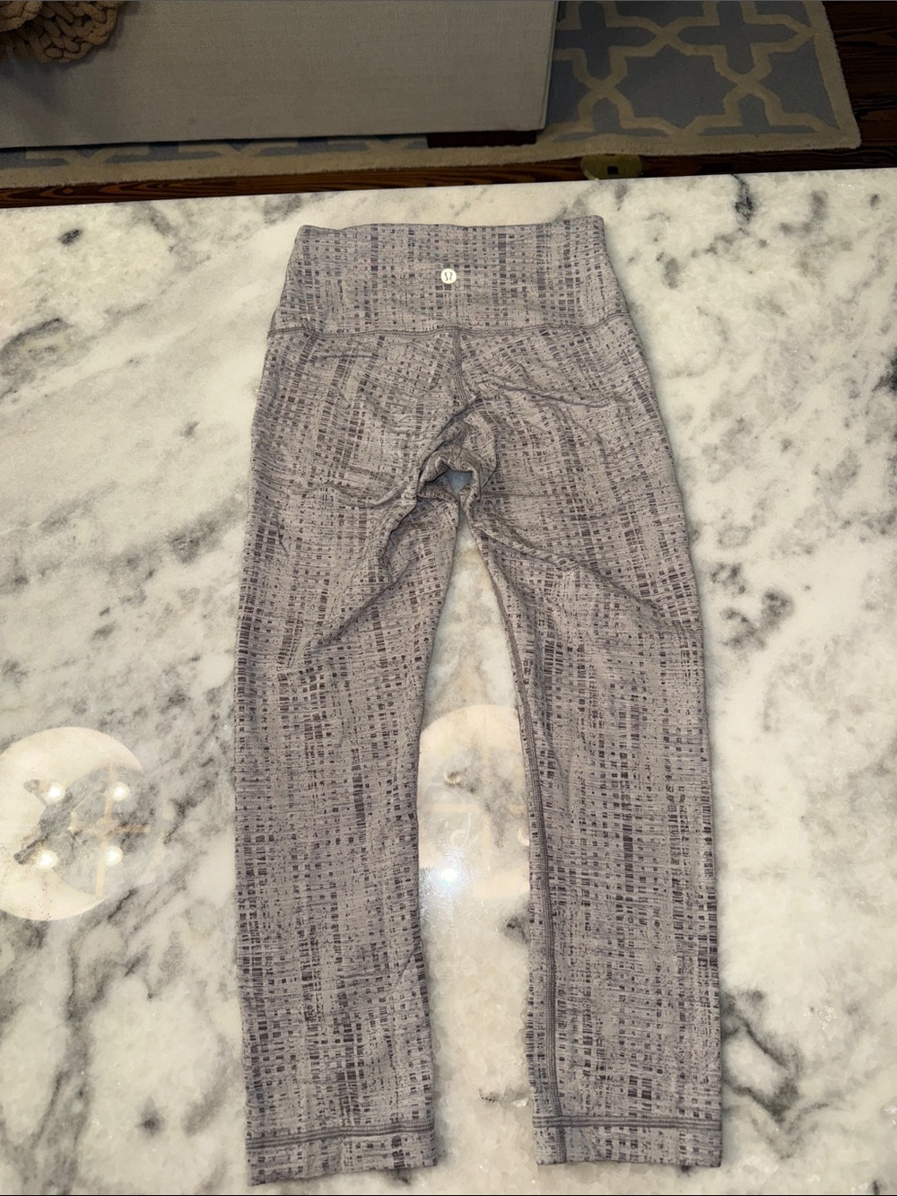 lululemon athletica Heathered Light Gray Patterned Leggings